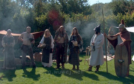 Skupina keltského obyvatelstva v typickém oděvu